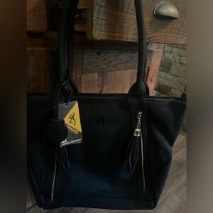 Browning Black Tote Bag with Tassel Accent